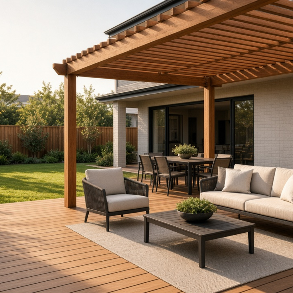 Timber deck and pergola